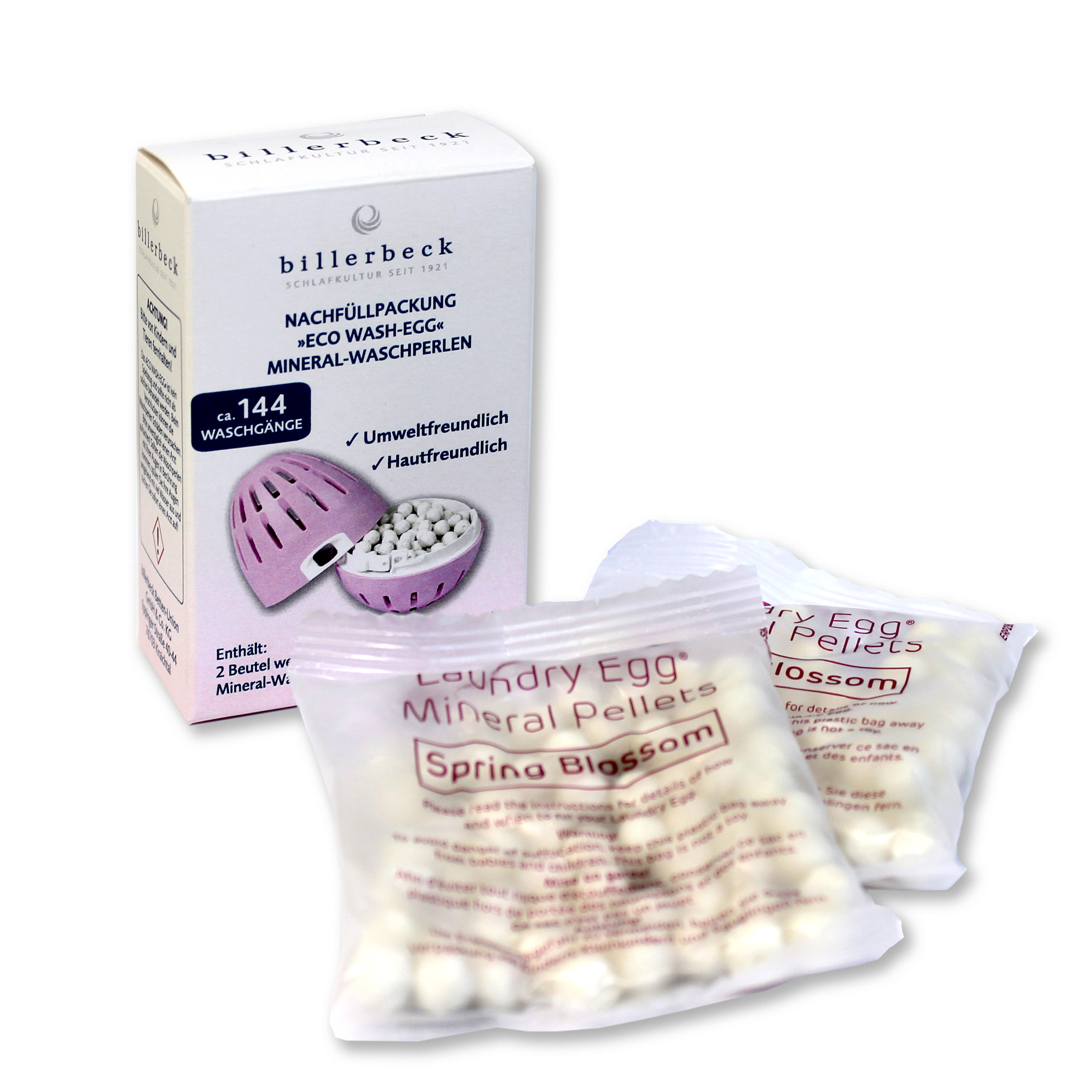 billerbeck mineral wash beads for Eco Wash Egg in pink - 2 refill bags